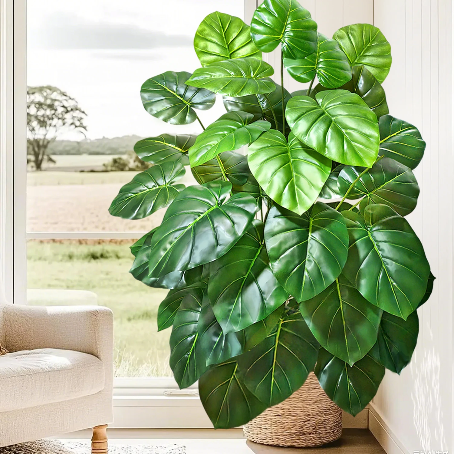 60-110 cm/43,3 pollici Piante artificiali Monstera Palma finta Foglie di tartaruga in plastica Piante alte verdi per la decorazione della stanza del giardino di casa