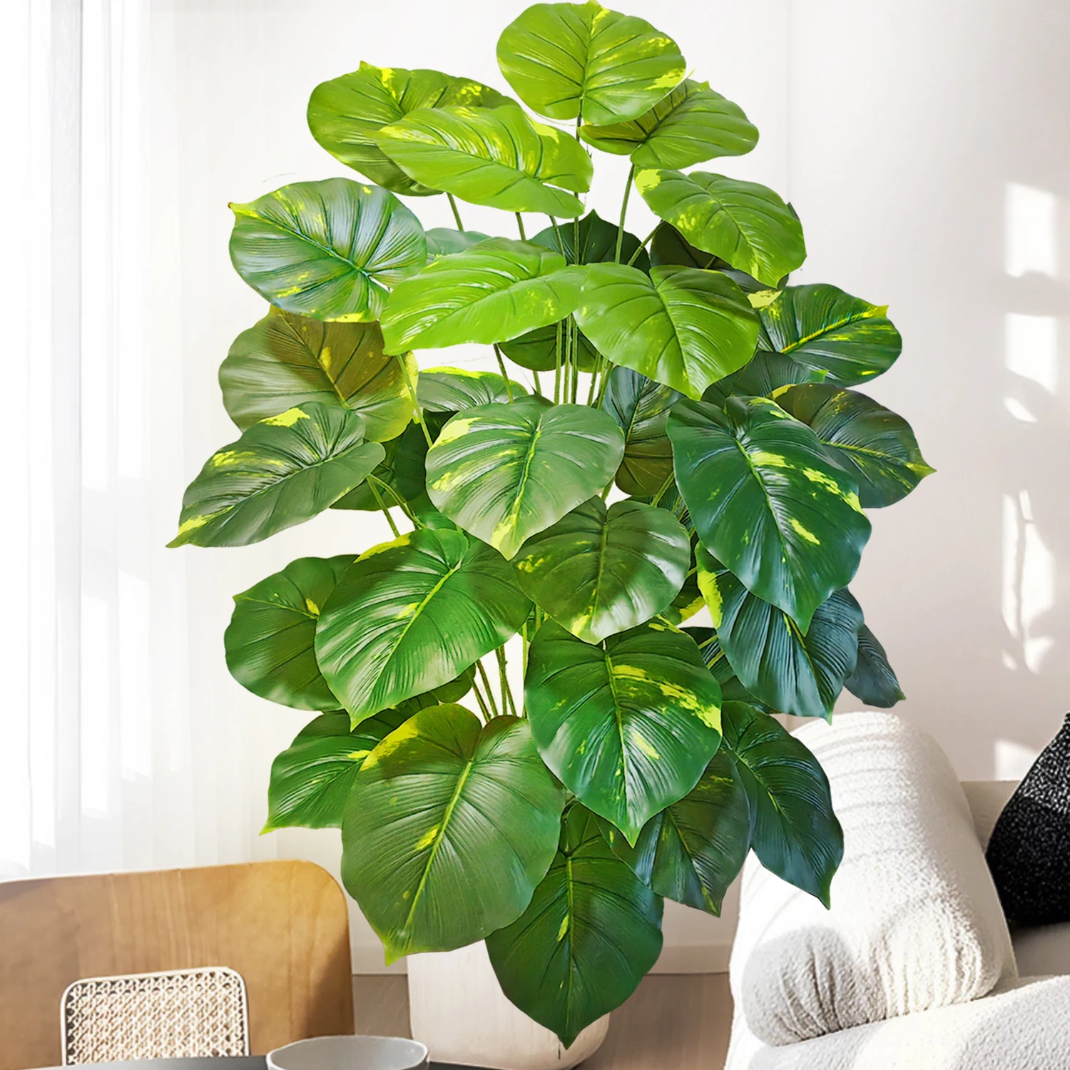 60-110 cm/43,3 pollici Piante artificiali Monstera Palma finta Foglie di tartaruga in plastica Piante alte verdi per la decorazione della stanza del giardino di casa