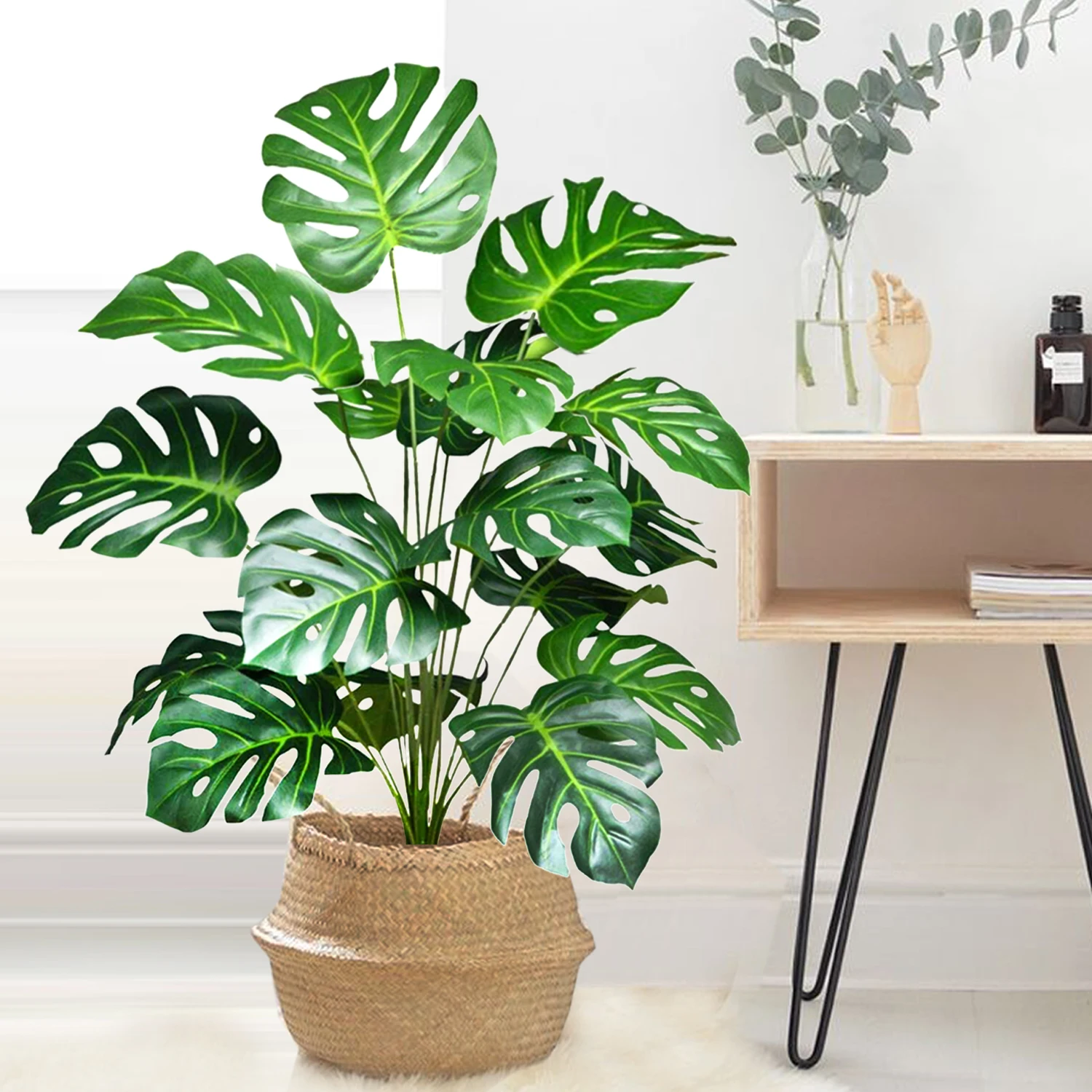 60-110 cm/43,3 pollici Piante artificiali Monstera Palma finta Foglie di tartaruga in plastica Piante alte verdi per la decorazione della stanza del giardino di casa