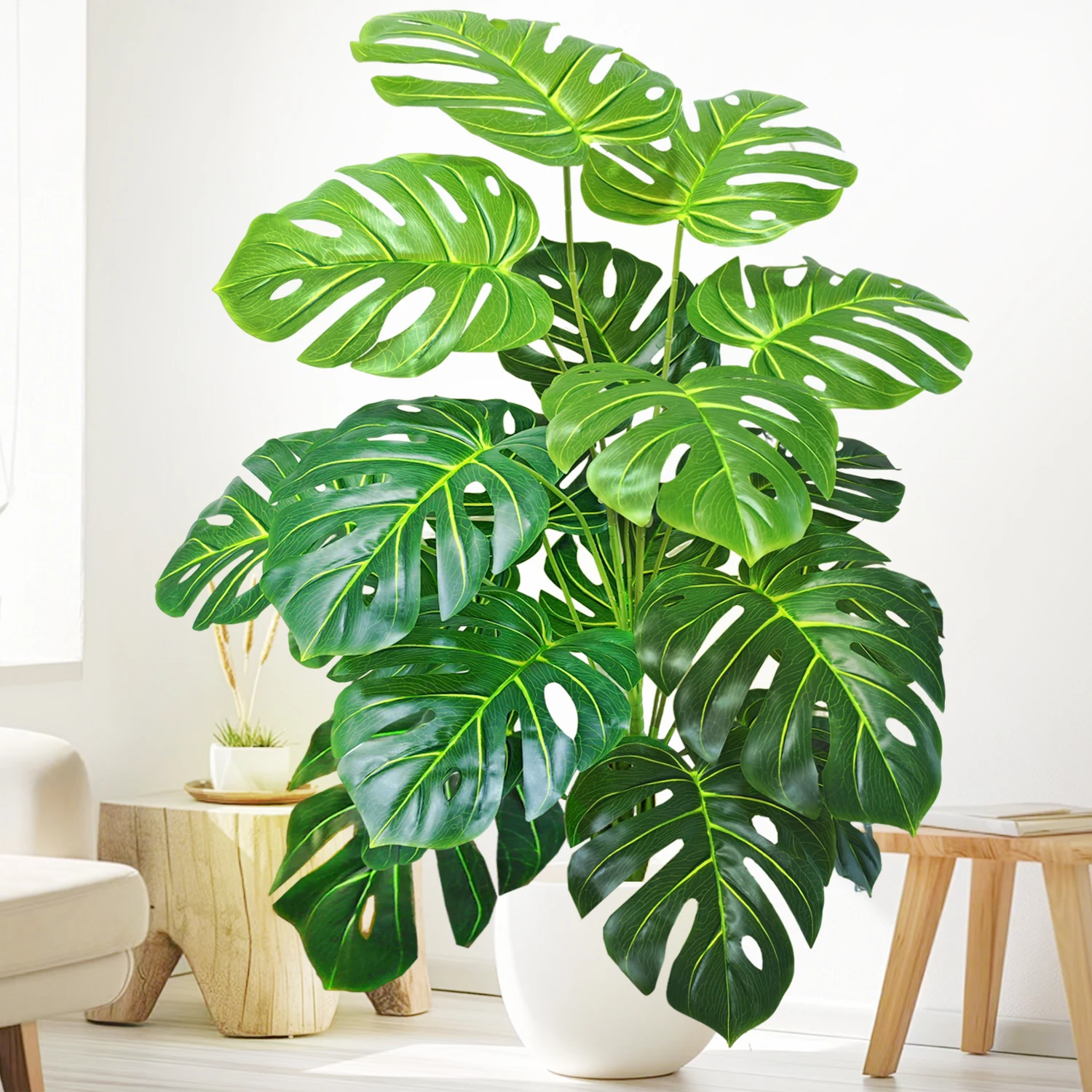 60-110 cm/43,3 pollici Piante artificiali Monstera Palma finta Foglie di tartaruga in plastica Piante alte verdi per la decorazione della stanza del giardino di casa