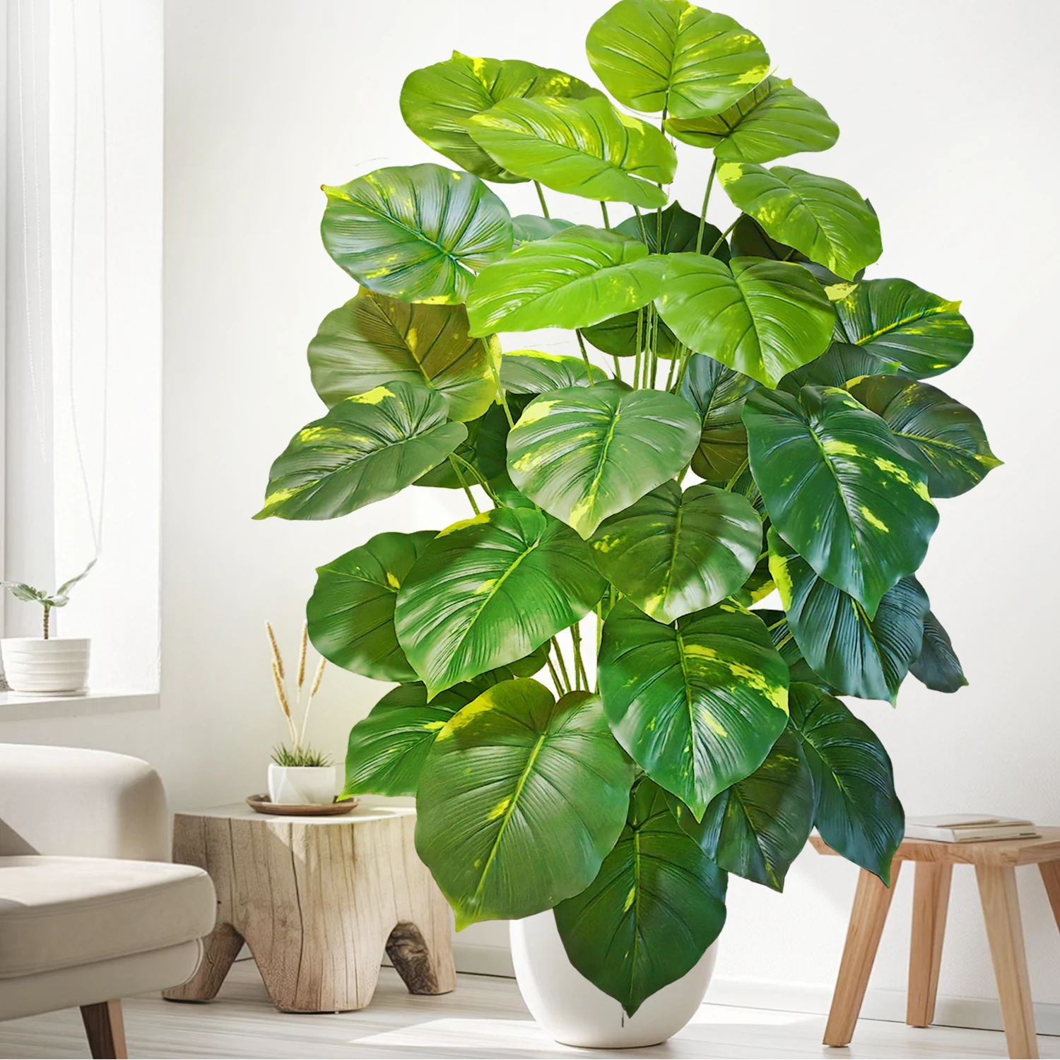 60-110 cm/43,3 pollici Piante artificiali Monstera Palma finta Foglie di tartaruga in plastica Piante alte verdi per la decorazione della stanza del giardino di casa