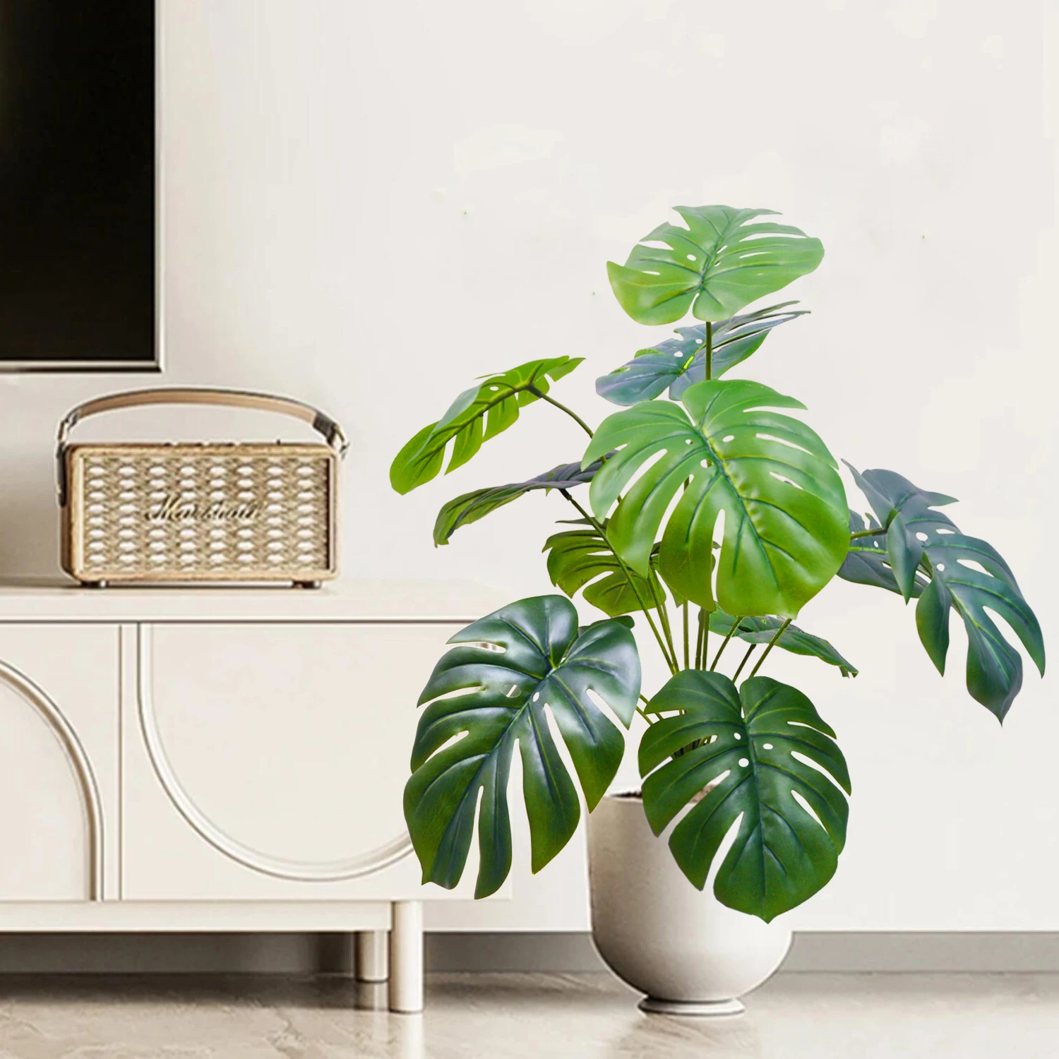 60-110 cm/43,3 pollici Piante artificiali Monstera Palma finta Foglie di tartaruga in plastica Piante alte verdi per la decorazione della stanza del giardino di casa