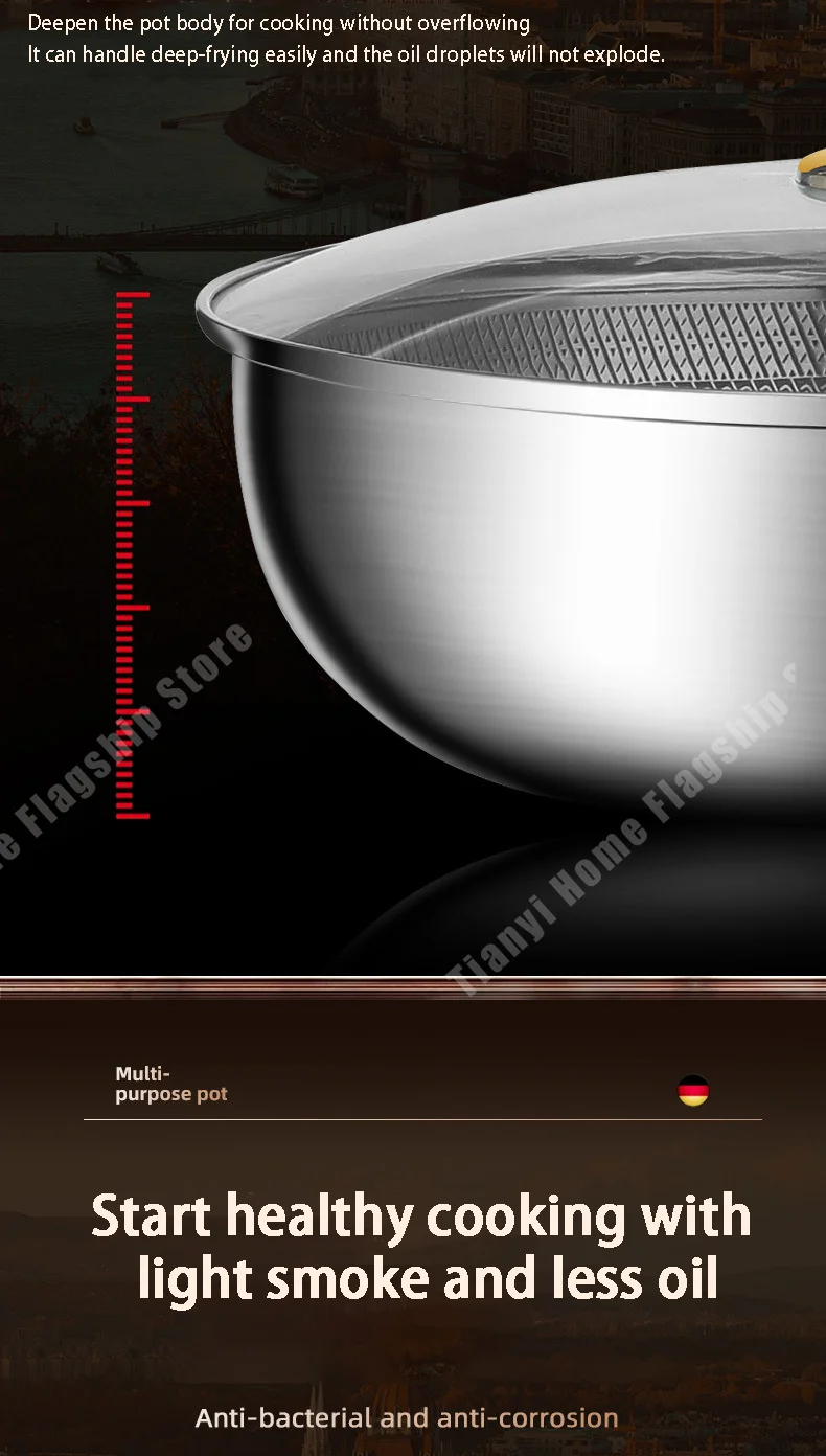 Padella in acciaio inossidabile 316 Wok antiaderente Cottura a nido d'ape Bistecca Stufa a gas Pentola a induzione Pentole generali Pentole da cucina Padella in acciaio inossidabile 316 Wok antiaderente Cottura a nido d'ape Bistecca Stufa a gas Pentola a induzione Pentole generali Pentole da cucina