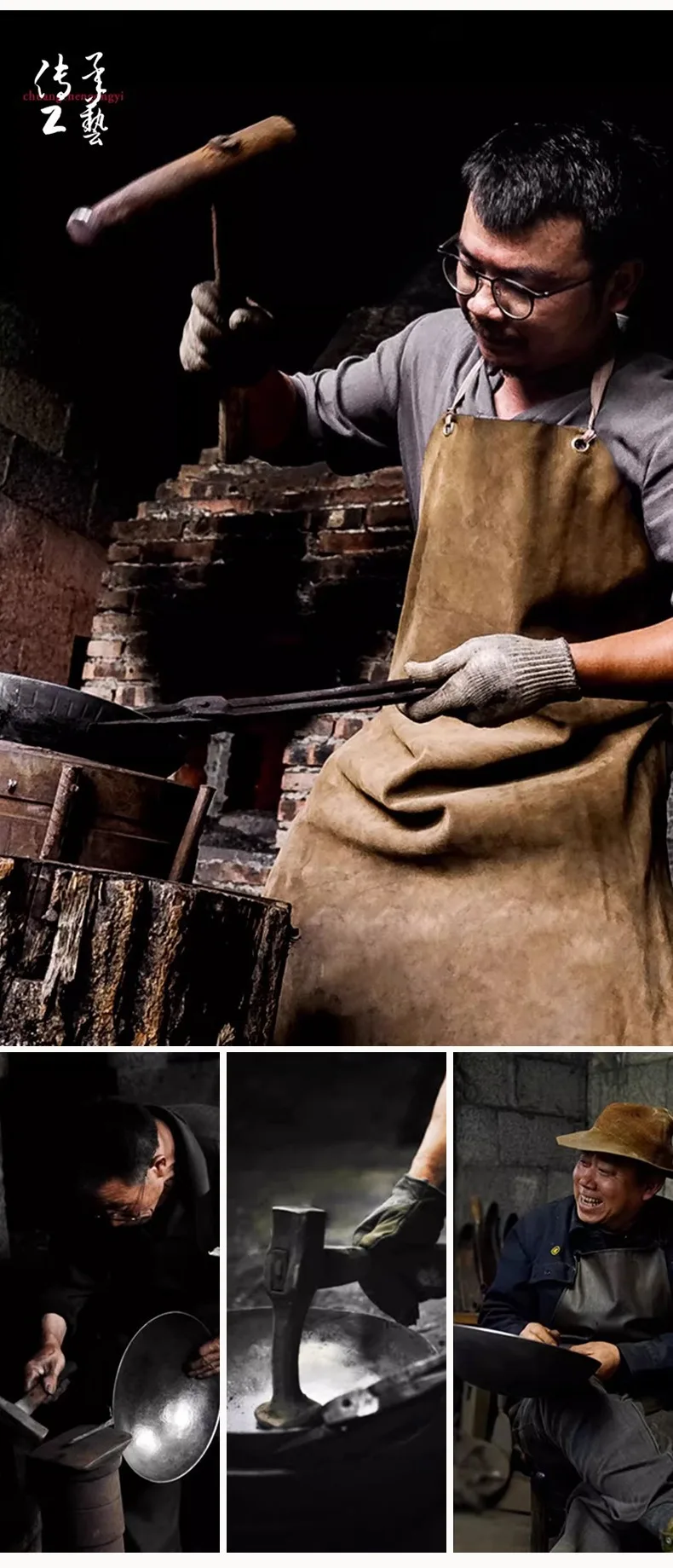 Zhangqiu Pentola in Ferro Pancia Grande Wok Forgiato Artigianale Mini Piccola Pentola in Ferro Pentola da Cucina Domestica Senza Rivestimento Antiaderente