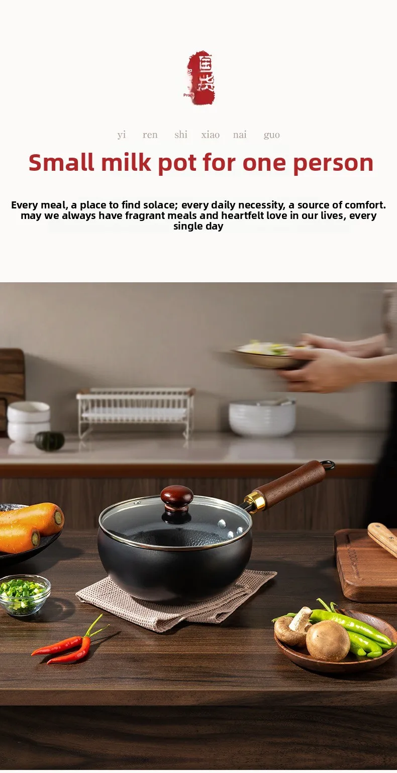 Zhangqiu Pentola in Ferro Pancia Grande Wok Forgiato Artigianale Mini Piccola Pentola in Ferro Pentola da Cucina Domestica Senza Rivestimento Antiaderente