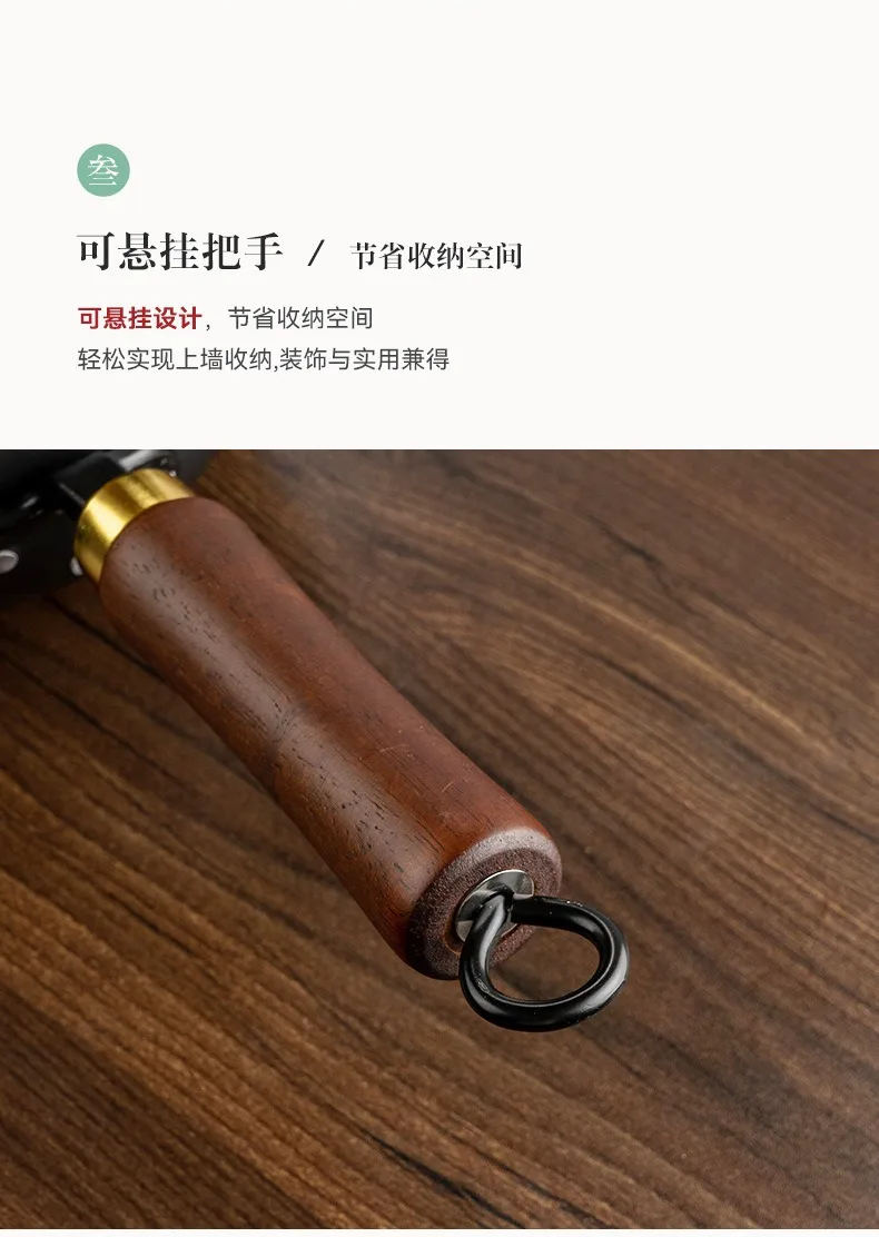 Zhangqiu Pentola in Ferro Pancia Grande Wok Forgiato Artigianale Mini Piccola Pentola in Ferro Pentola da Cucina Domestica Senza Rivestimento Antiaderente