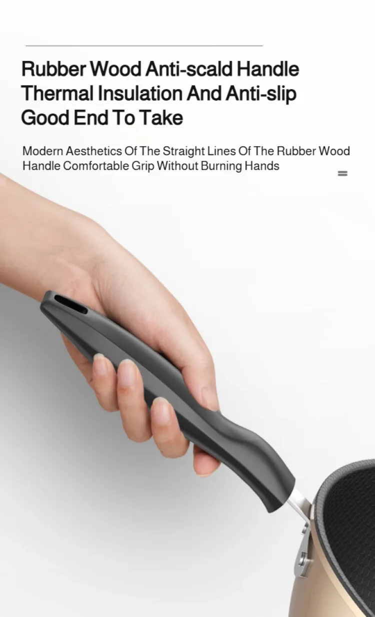 【Padella antiaderente】Wok antiaderente con motivo a nido d'ape - Padella multifunzionale per tutti i stufe, rivestimento antigraffio