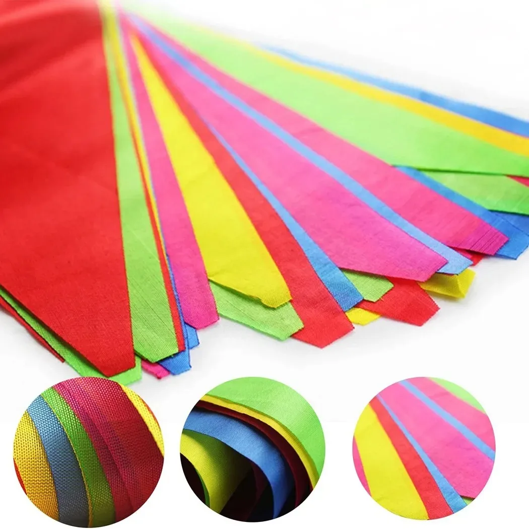 100M bandiere triangolari multicolori Bunting Party Banner triangolo ghirlanda per asilo giardino di casa negozio di nozze Street Decor 100M bandiere triangolari multicolori Bunting Party Banner triangolo ghirlanda per asilo giardino di casa negozio di nozze Street Decor