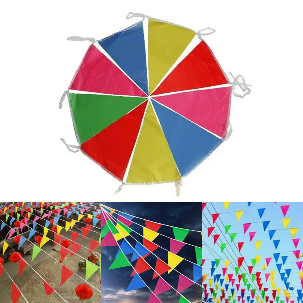 100M bandiere triangolari multicolori Bunting Party Banner triangolo ghirlanda per asilo giardino di casa negozio di nozze Street Decor 100M bandiere triangolari multicolori Bunting Party Banner triangolo ghirlanda per asilo giardino di casa negozio di nozze Street Decor