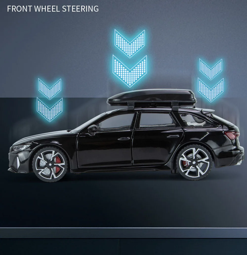 1/32 Audi RS6 Modello di auto giocattolo con porte sonore e luci aperte in lega pressofusa Modello di collezione di veicoli Giocattolo per ragazzo Regalo di festival per adulti