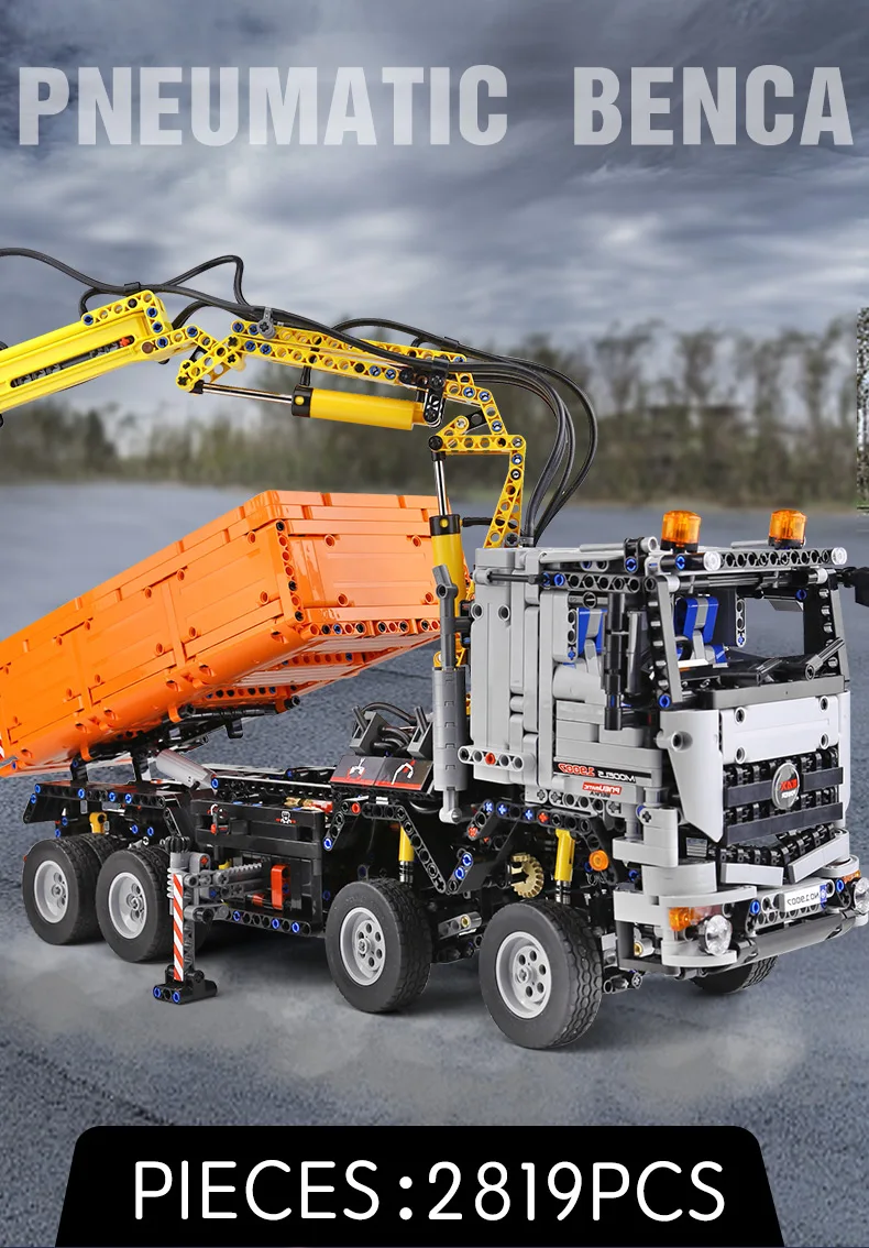 Mold KING 19007 Technical Car Toys l'app e RC motorizzato pneumatico Arocs modello di camion Building Blocks mattoni regalo di natale per bambini