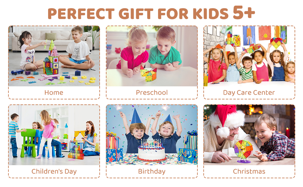 SucceBuy 121PCS Blocchi di Costruzione Magnetici Set Costruzione di Puzzle Foglio Magnetico Piastrelle Ragazzi Ragazze Bambini Montessori Giocattoli Regali