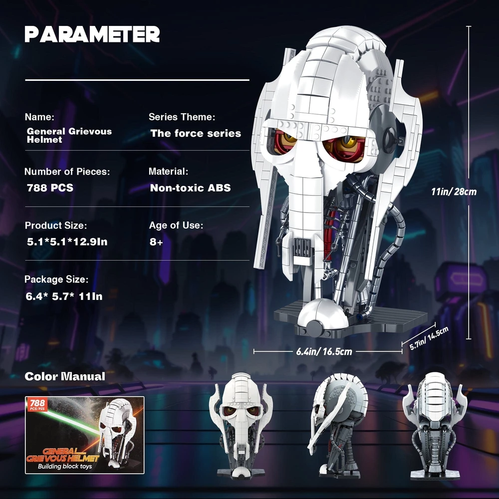 MOC 788pcs Idea Generale Grievous Casco Building Blocks Mattoni Modello Collezione di caschi Assemblaggio di giocattoli per bambini Regalo per adulti MOC 788pcs Idea Generale Grievous Casco Building Blocks Mattoni Modello Collezione di caschi Assemblaggio di giocattoli per bambini Regalo per adulti