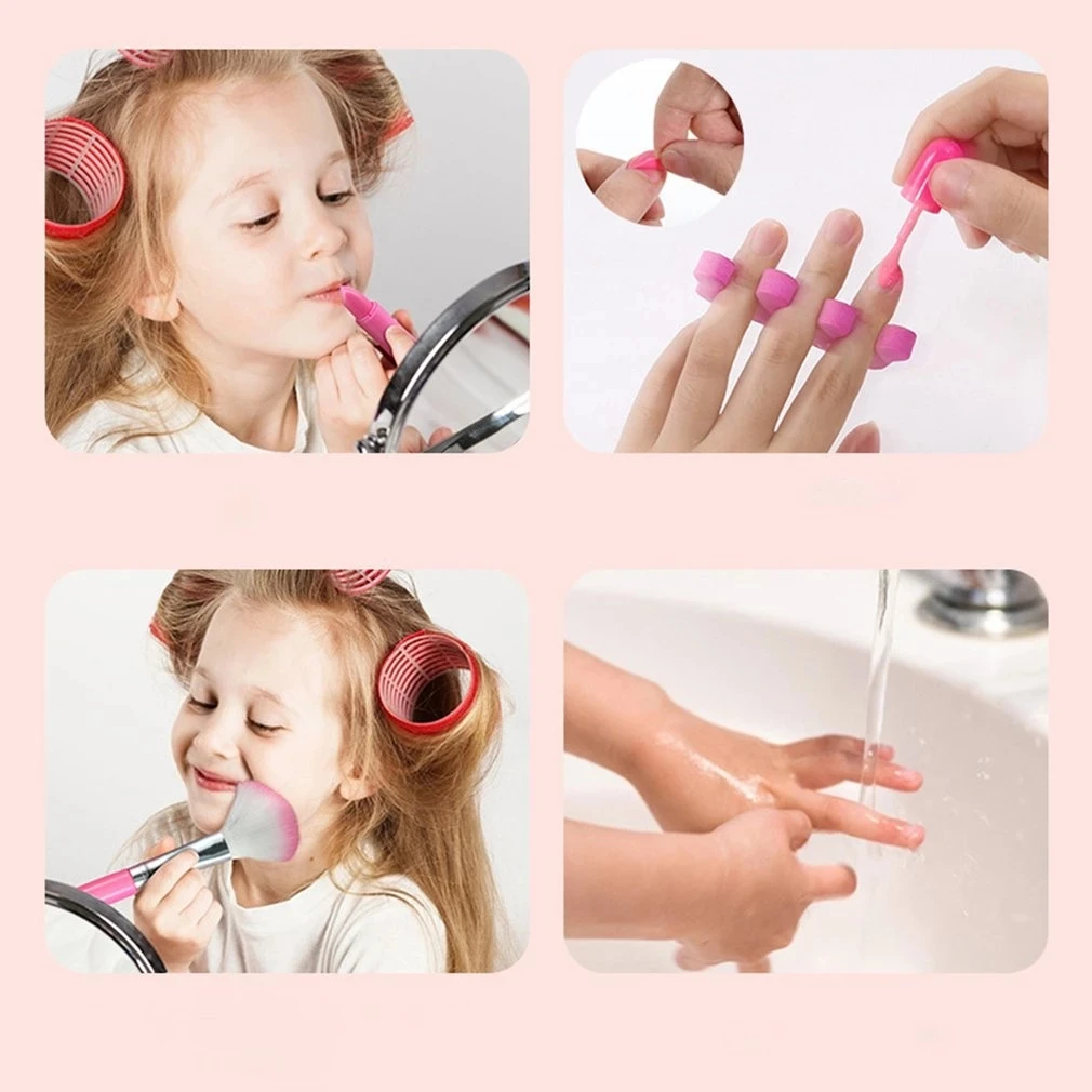 Cosmetici per il trucco dei bambini Fai finta di giocare a scatola Principessa Make Up Girl Toy Set da gioco Rossetto Ombretto Kit di sicurezza non tossico Giocattolo per bambini