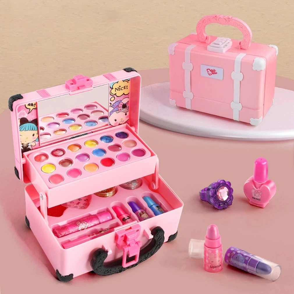 Cosmetici per il trucco dei bambini Fai finta di giocare a scatola Principessa Make Up Girl Toy Set da gioco Rossetto Ombretto Kit di sicurezza non tossico Giocattolo per bambini
