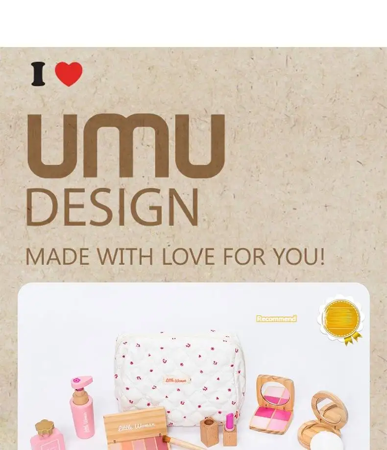 Giochi di finzione in legno Giocattoli per il trucco Simulazione Set di cosmetici Ragazze Giocano a parrucchiere Simulazione Make Up Giocattoli in età prescolare