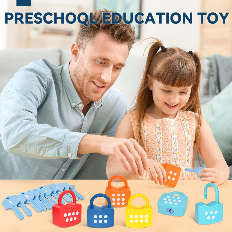 10PCS Per Bambini Alfabeto Blocco Chiave Giocattolo Set Serrature Per Auto Montessori Educativo Numero Corrispondenza Homeschool Matematica Giocattoli Del Bambino Parola Cognizione