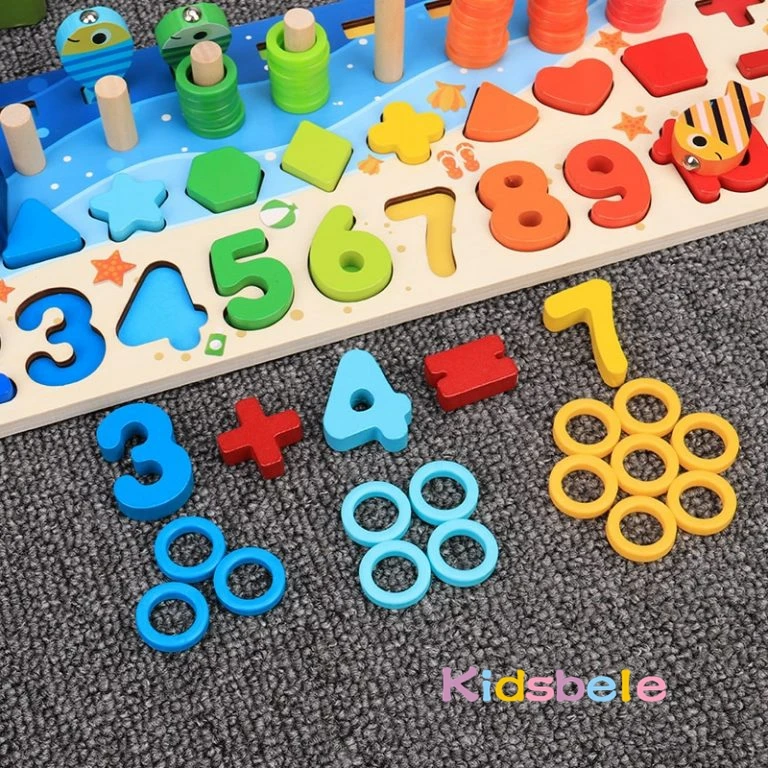 Bambini Montessori Matematica Giocattoli Per I Più Piccoli Educativi Puzzle Di Legno Giocattoli Da Pesca Conteggio Numero Forma Corrispondenza Selezionatore Giochi Giocattolo Da Tavolo