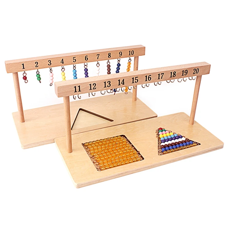 Montessori Insegnamento Matematica Giocattoli Numeri Digitali 1-20 Gancio E Perline Colorate Scale per Dieci Tavole Giocattoli di Formazione Scolastica Prescolare