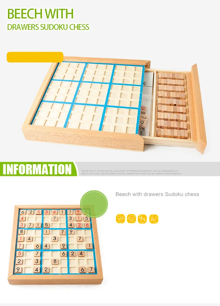 Sudoku Crosswords Montessori Cifre educative in legno Giochi logici di inferenza Quadrato latino Puzzle di matematica Numero Luogo Giochi Giocattoli