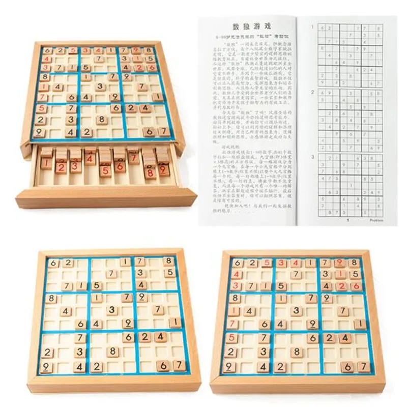 Sudoku Crosswords Montessori Cifre educative in legno Giochi logici di inferenza Quadrato latino Puzzle di matematica Numero Luogo Giochi Giocattoli