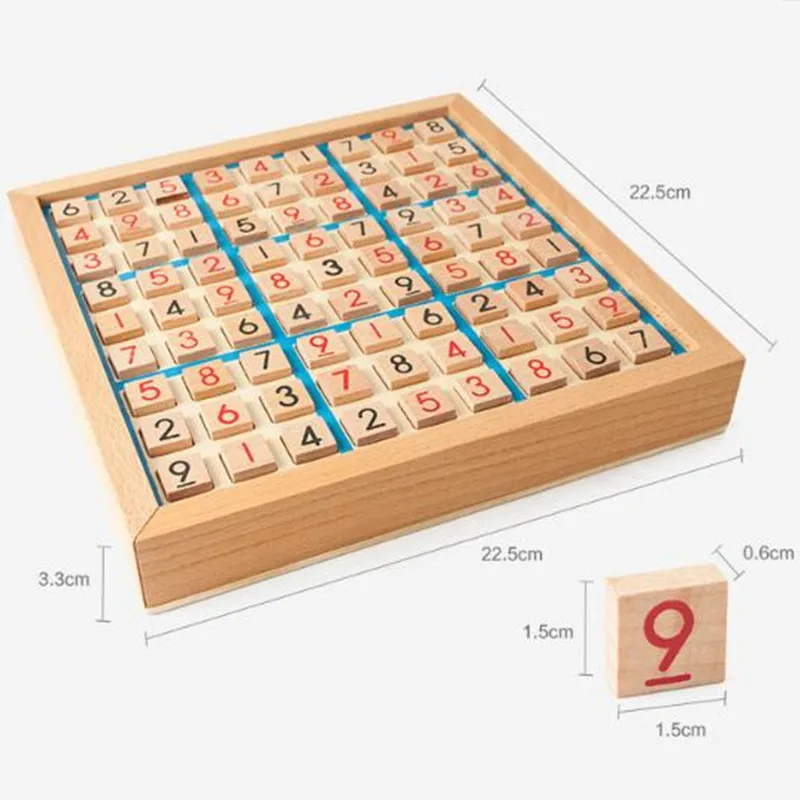 Sudoku Crosswords Montessori Cifre educative in legno Giochi logici di inferenza Quadrato latino Puzzle di matematica Numero Luogo Giochi Giocattoli