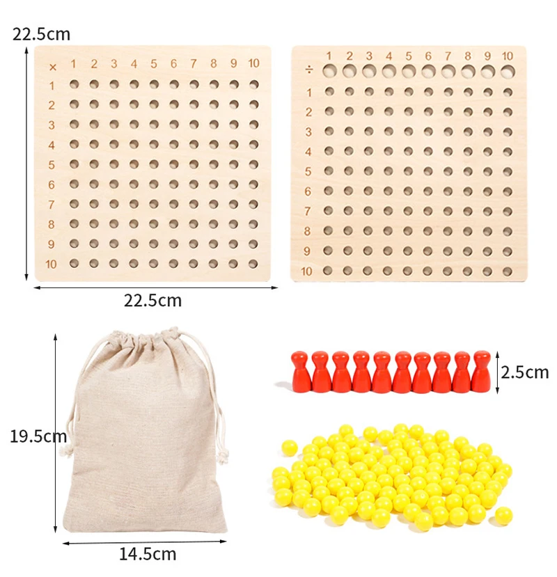 Montessori 99 Tabellone di moltiplicazione Matematica Sussidi didattici Tabellone di moltiplicazione e divisione Educazione precoce Puzzle per bambini Giocattoli
