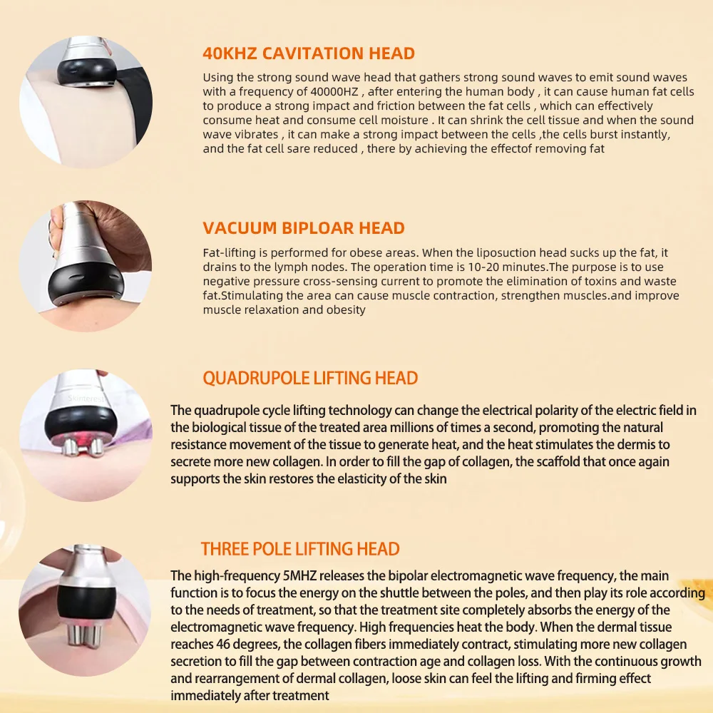 4 IN 140K Cavitazione Ultrasuoni Corpo Macchina Dimagrante Dispositivo di Bellezza Massaggiatore Facciale Pelle Stringere Viso Lifting Aspirazione del Vuoto