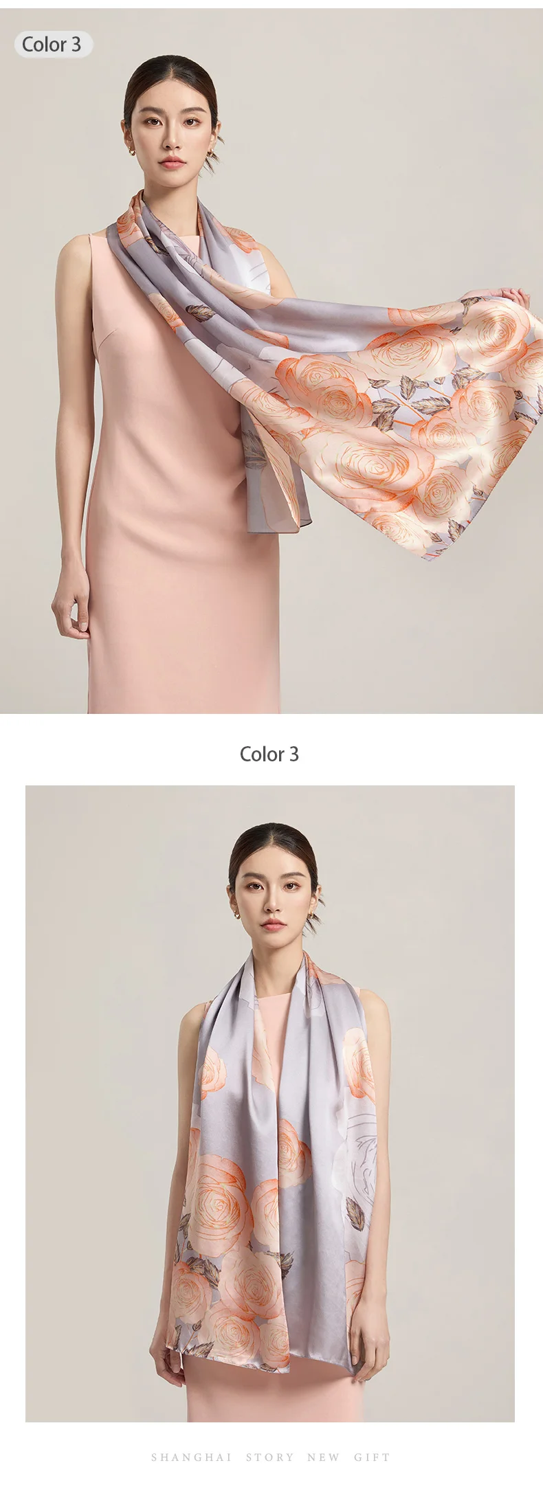 Sciarpa di seta da donna Sciarpe lunghe per la testa Scialli di seta di lusso al 100% Avvolge Sciarpa floreale 2025 Foulard con stampa Sciarpe di pura seta reale