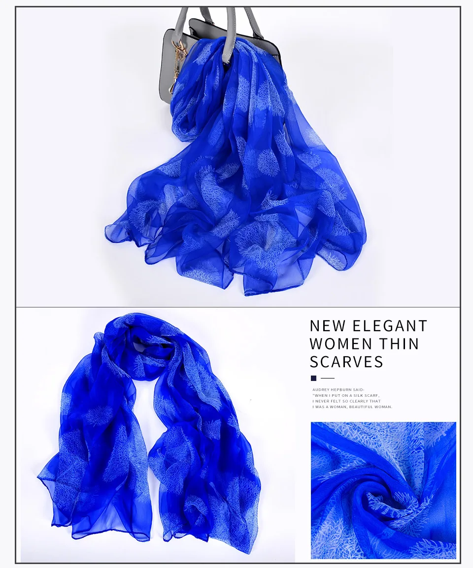 Sciarpa di seta lunga da donna in seta naturale al 100% Sciarpa di seta stampata moda femminile Sciarpa di seta taglie forti 180 * 105 cm per l'inverno, l'autunno