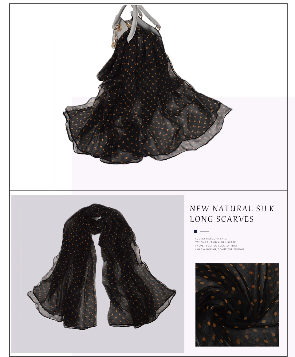 Sciarpa di seta lunga da donna in seta naturale al 100% Sciarpa di seta stampata moda femminile Sciarpa di seta taglie forti 180 * 105 cm per l'inverno, l'autunno