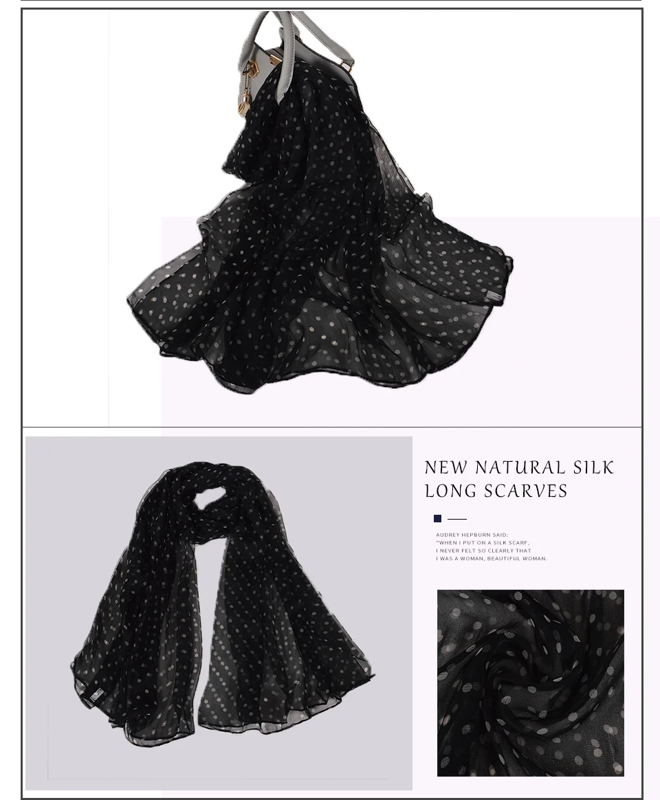 Sciarpa di seta lunga da donna in seta naturale al 100% Sciarpa di seta stampata moda femminile Sciarpa di seta taglie forti 180 * 105 cm per l'inverno, l'autunno