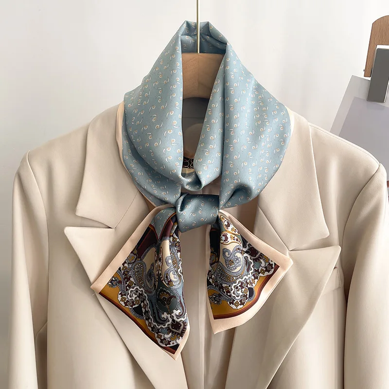 55 colori nuove donne seta stampata design sciarpa scialle moda lusso lungo stretto piccole sciarpe di seta signore fascia foulard