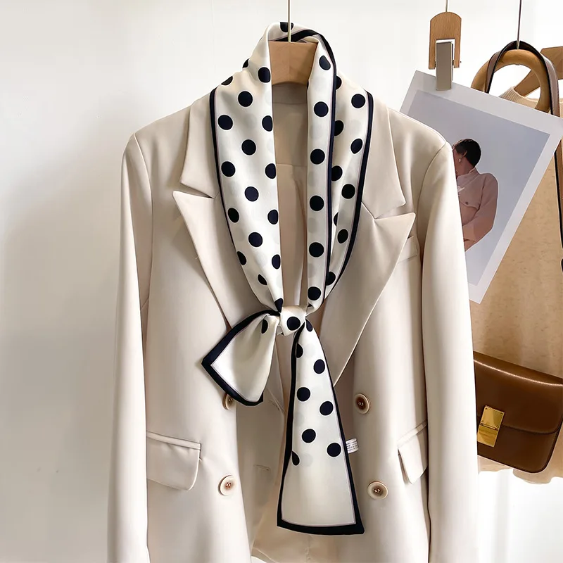 55 colori nuove donne seta stampata design sciarpa scialle moda lusso lungo stretto piccole sciarpe di seta signore fascia foulard