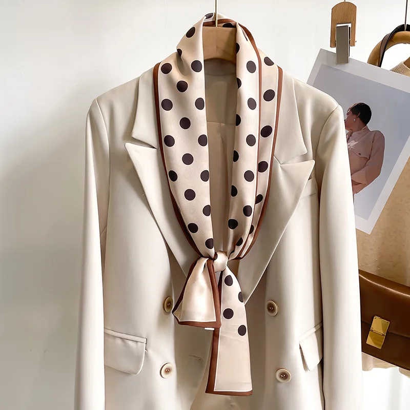 55 colori nuove donne seta stampata design sciarpa scialle moda lusso lungo stretto piccole sciarpe di seta signore fascia foulard