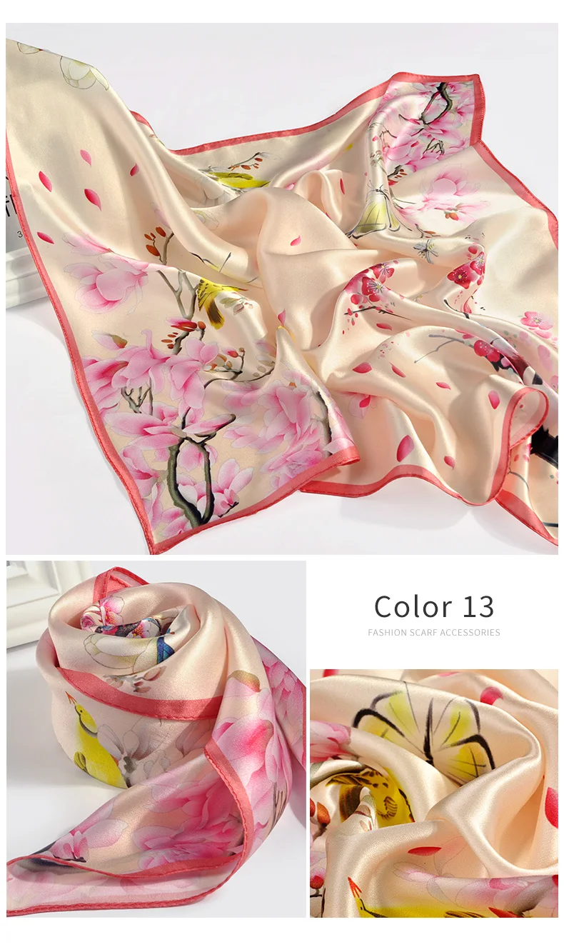 Sciarpa di seta naturale al 100% per le donne stampa fazzoletto da collo quadrato in seta Echarpe Femme sciarpa per la testa sciarpa per capelli in pura seta Bandana 65x65cm Sciarpa di seta naturale al 100% per le donne stampa fazzoletto da collo quadrato in seta Echarpe Femme sciarpa per la testa sciarpa per capelli in pura seta Bandana 65x65cm