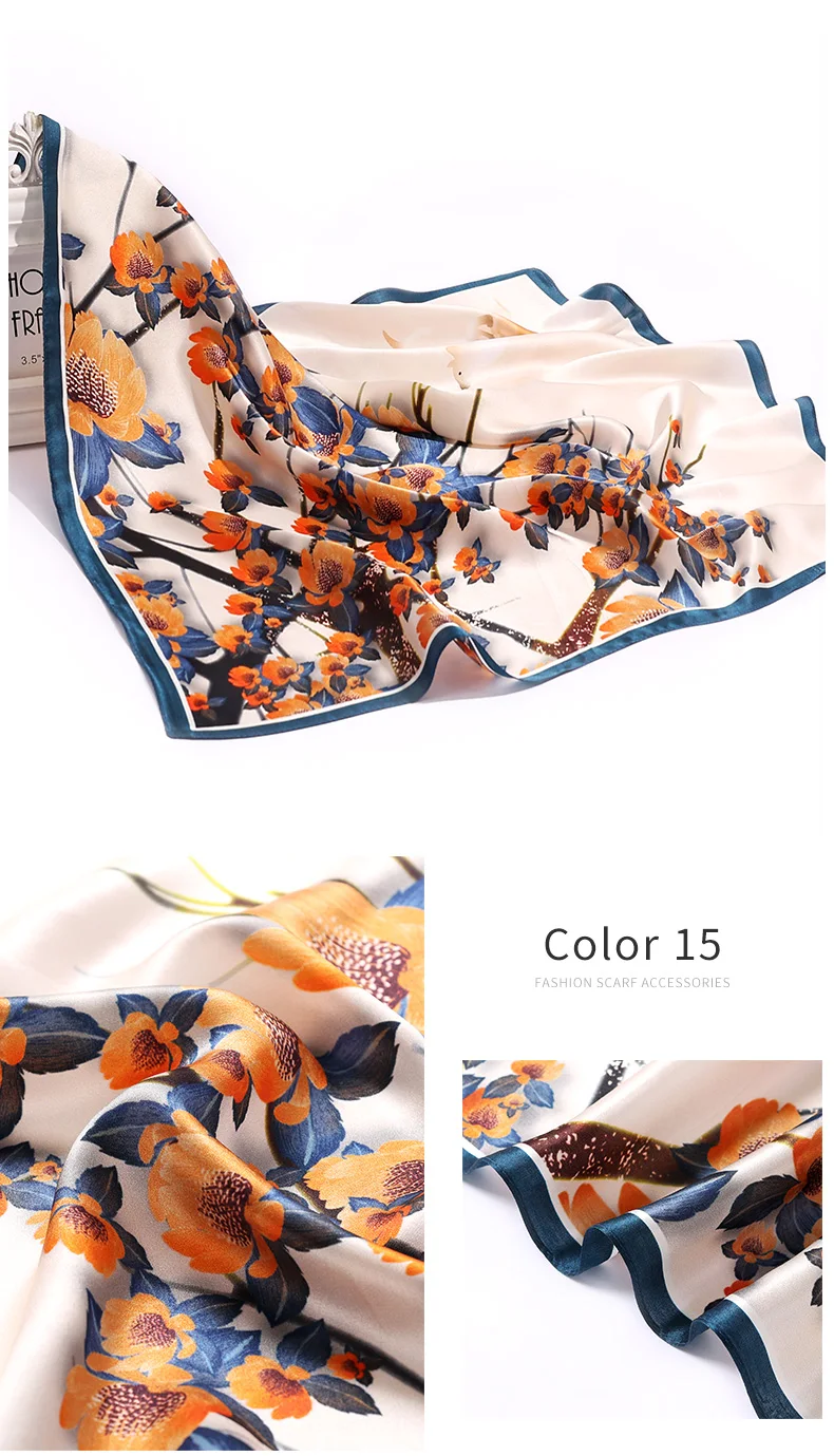Sciarpa di seta naturale al 100% per le donne stampa fazzoletto da collo quadrato in seta Echarpe Femme sciarpa per la testa sciarpa per capelli in pura seta Bandana 65x65cm Sciarpa di seta naturale al 100% per le donne stampa fazzoletto da collo quadrato in seta Echarpe Femme sciarpa per la testa sciarpa per capelli in pura seta Bandana 65x65cm