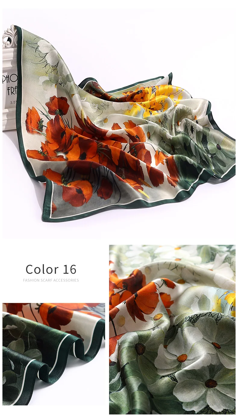 Sciarpa di seta naturale al 100% per le donne stampa fazzoletto da collo quadrato in seta Echarpe Femme sciarpa per la testa sciarpa per capelli in pura seta Bandana 65x65cm Sciarpa di seta naturale al 100% per le donne stampa fazzoletto da collo quadrato in seta Echarpe Femme sciarpa per la testa sciarpa per capelli in pura seta Bandana 65x65cm