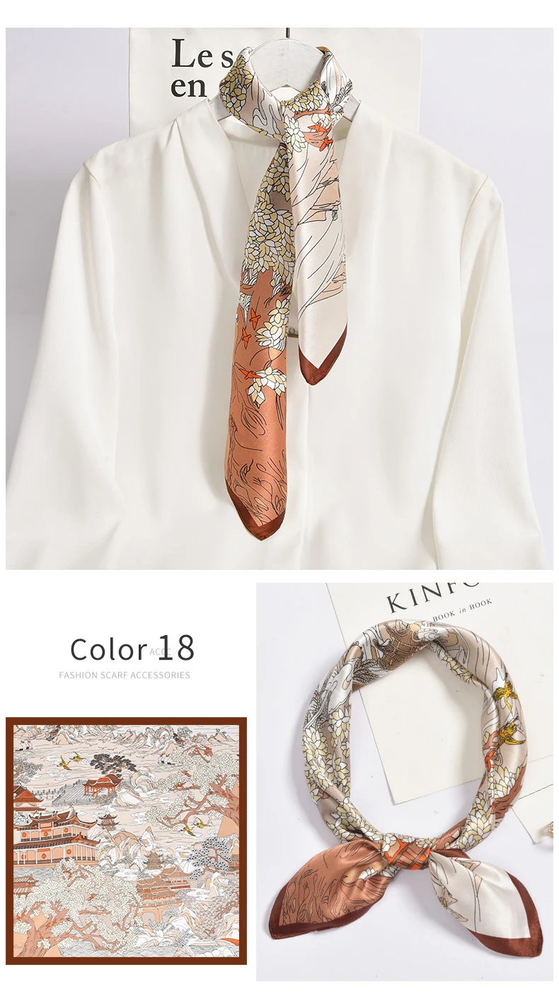 Sciarpa di seta naturale al 100% per le donne stampa fazzoletto da collo quadrato in seta Echarpe Femme sciarpa per la testa sciarpa per capelli in pura seta Bandana 65x65cm Sciarpa di seta naturale al 100% per le donne stampa fazzoletto da collo quadrato in seta Echarpe Femme sciarpa per la testa sciarpa per capelli in pura seta Bandana 65x65cm