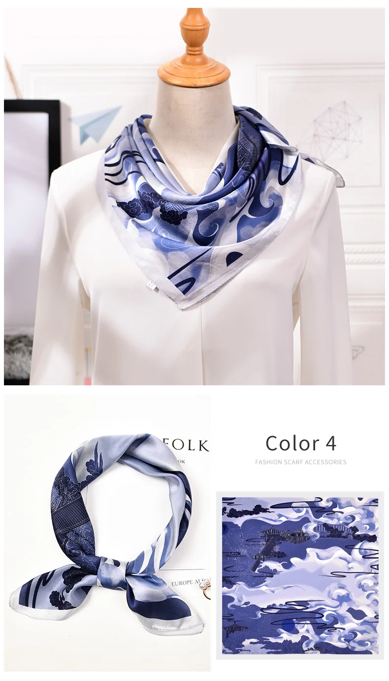 Sciarpa di seta naturale al 100% per le donne stampa fazzoletto da collo quadrato in seta Echarpe Femme sciarpa per la testa sciarpa per capelli in pura seta Bandana 65x65cm Sciarpa di seta naturale al 100% per le donne stampa fazzoletto da collo quadrato in seta Echarpe Femme sciarpa per la testa sciarpa per capelli in pura seta Bandana 65x65cm