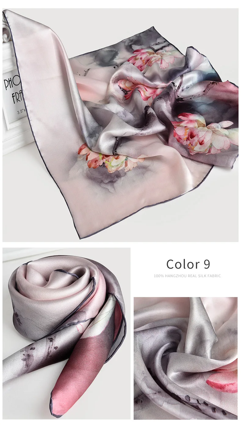 Sciarpa di seta naturale al 100% per le donne stampa fazzoletto da collo quadrato in seta Echarpe Femme sciarpa per la testa sciarpa per capelli in pura seta Bandana 65x65cm Sciarpa di seta naturale al 100% per le donne stampa fazzoletto da collo quadrato in seta Echarpe Femme sciarpa per la testa sciarpa per capelli in pura seta Bandana 65x65cm
