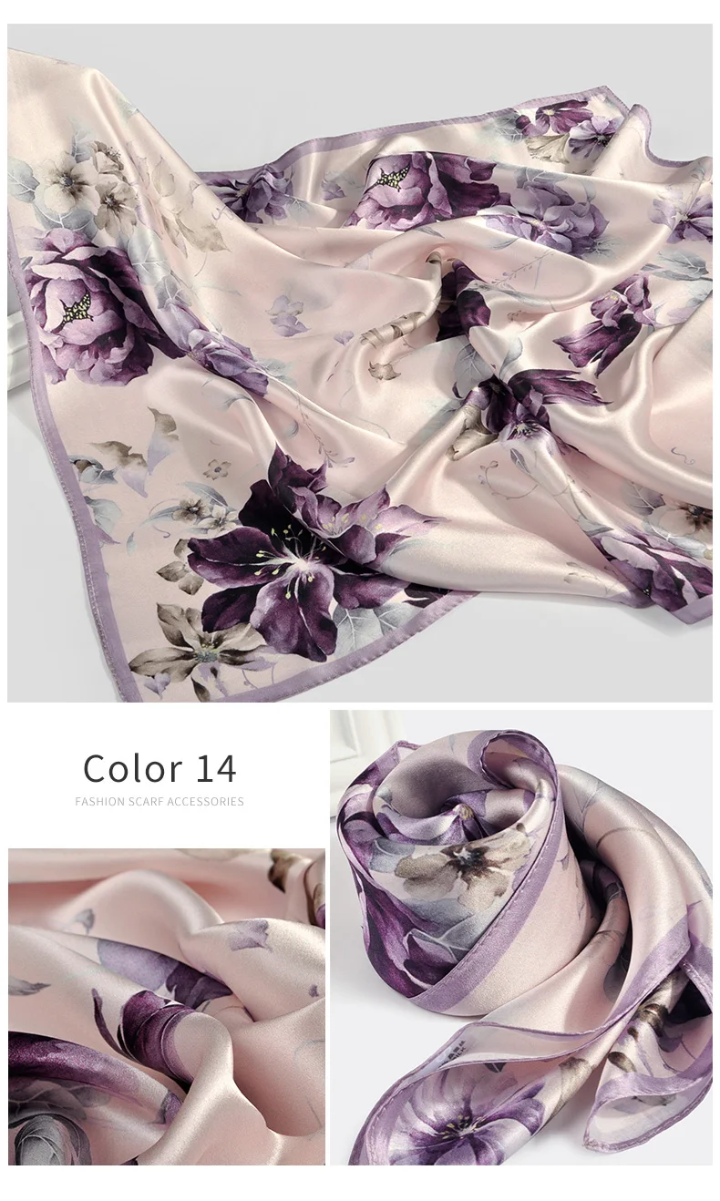 Sciarpa di seta naturale al 100% per le donne stampa fazzoletto da collo quadrato in seta Echarpe Femme sciarpa per la testa sciarpa per capelli in pura seta Bandana 65x65cm Sciarpa di seta naturale al 100% per le donne stampa fazzoletto da collo quadrato in seta Echarpe Femme sciarpa per la testa sciarpa per capelli in pura seta Bandana 65x65cm