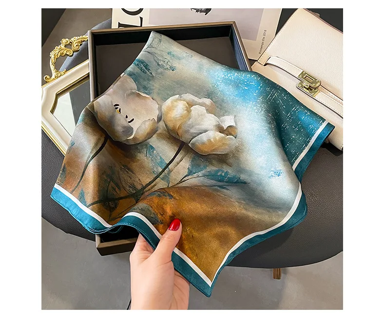 Sciarpa quadrata in seta naturale al 100% Fascia per capelli da donna Foulard Sciarpe Bandana di alta qualità Fazzoletto da collo femminile Fazzoletto da collo Scialle avvolgente Sciarpa quadrata in seta naturale al 100% Fascia per capelli da donna Foulard Sciarpe Bandana di alta qualità Fazzoletto da collo femminile Fazzoletto da collo Scialle avvolgente