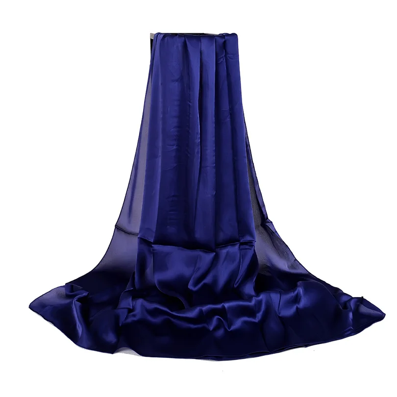 [BYSIFA] Sciarpa di seta cinese Inverno Donna Sciarpa lunga in raso Scialle di lusso Vino rosso Sciarpe Semplice musulmano Sciarpa semplice 180 * 90 cm