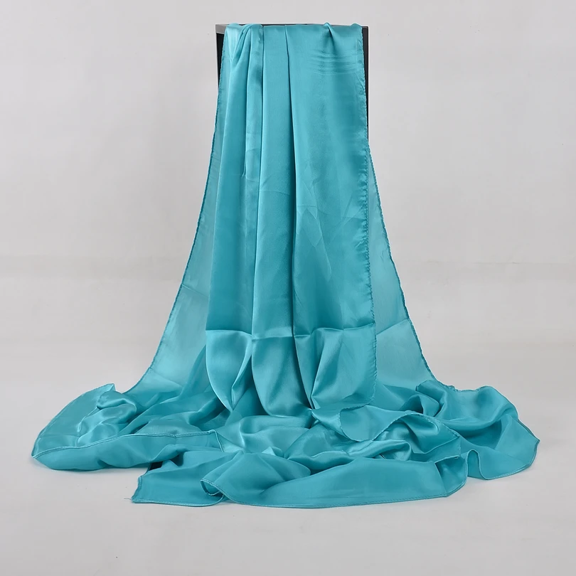 [BYSIFA] Sciarpa di seta cinese Inverno Donna Sciarpa lunga in raso Scialle di lusso Vino rosso Sciarpe Semplice musulmano Sciarpa semplice 180 * 90 cm