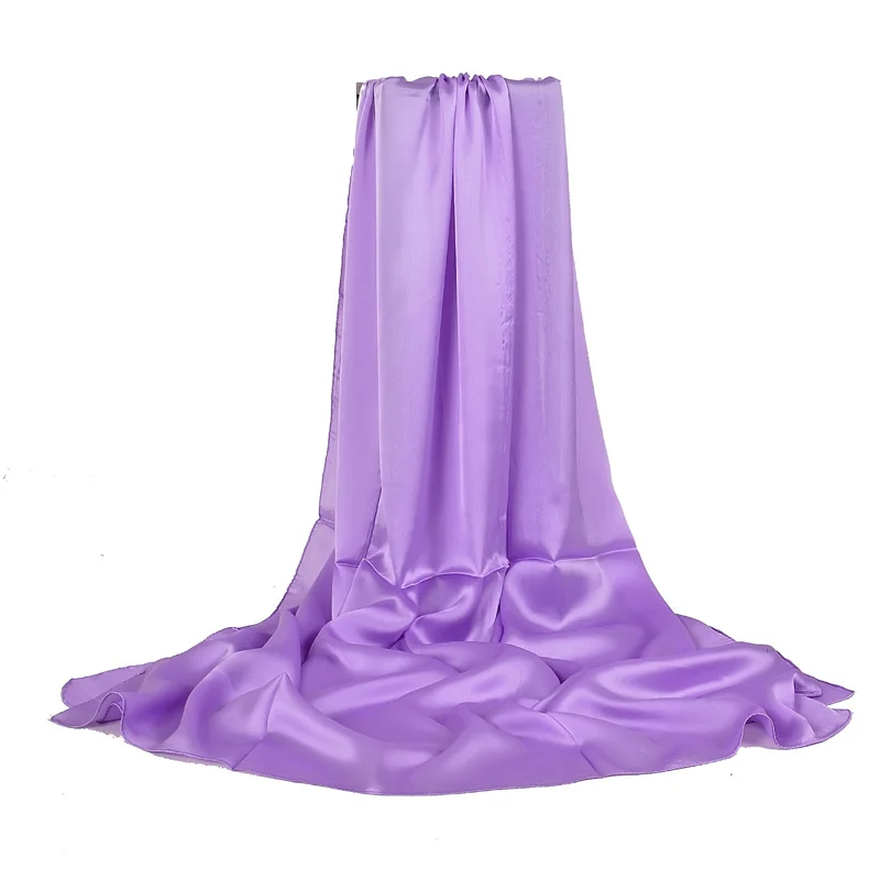 [BYSIFA] Sciarpa di seta cinese Inverno Donna Sciarpa lunga in raso Scialle di lusso Vino rosso Sciarpe Semplice musulmano Sciarpa semplice 180 * 90 cm