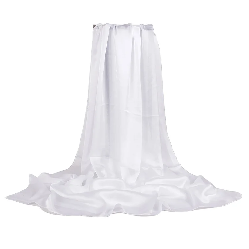 [BYSIFA] Sciarpa di seta cinese Inverno Donna Sciarpa lunga in raso Scialle di lusso Vino rosso Sciarpe Semplice musulmano Sciarpa semplice 180 * 90 cm