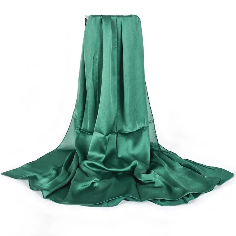 [BYSIFA] Sciarpa di seta cinese Inverno Donna Sciarpa lunga in raso Scialle di lusso Vino rosso Sciarpe Semplice musulmano Sciarpa semplice 180 * 90 cm