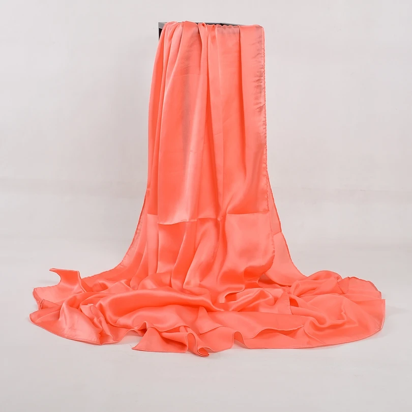 [BYSIFA] Sciarpa di seta cinese Inverno Donna Sciarpa lunga in raso Scialle di lusso Vino rosso Sciarpe Semplice musulmano Sciarpa semplice 180 * 90 cm