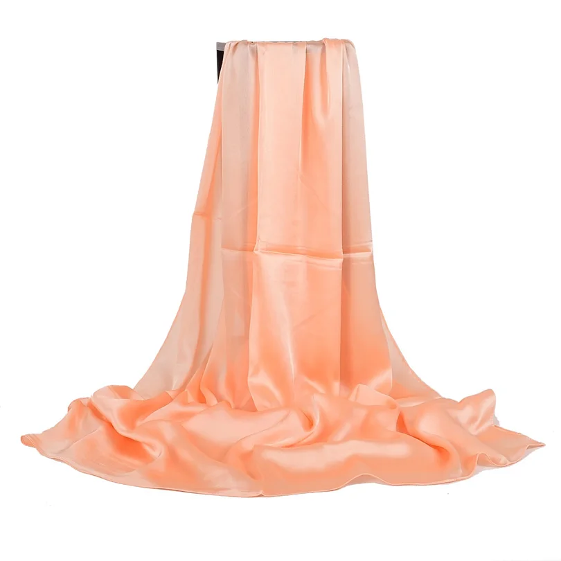 [BYSIFA] Sciarpa di seta cinese Inverno Donna Sciarpa lunga in raso Scialle di lusso Vino rosso Sciarpe Semplice musulmano Sciarpa semplice 180 * 90 cm